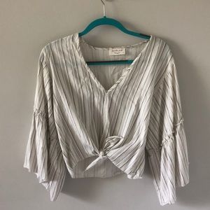 Women’s stripped bell sleeve blouse
